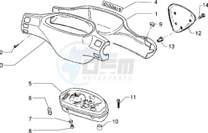 NRG 50 Extreme ZAPC220-210 drawing Speedometers Kms. - handlebar cover