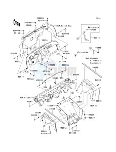 KAF 400 B [MULE 600] (B6F-B9F) B9F drawing FRAME FITTINGS-- FRONT- -