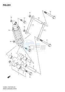 VL800 (E3-E28) VOLUSIA drawing REAR CUSHION LEVER (VL800TL1 E3)