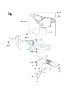 KL 650 A [KLR 650] (A6F-A7F) A7F drawing SIDE COVERS_CHAIN COVER