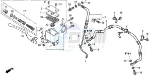 TRX400EX FOURTRAX 400 EX drawing FR. BRAKE MASTER CYLINDER (TRX400EXX-4)