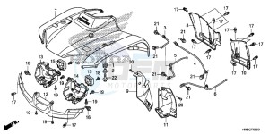 TRX250TEE FOURTRAX RECON ES Europe Direct - (ED) drawing FRONT FENDER