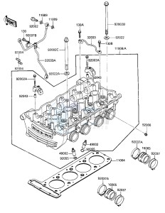 ZX 900 A [NINJA] (A1-A2) NINJA 900 drawing CYLINDER HEAD -- E_NO. 030894-- -