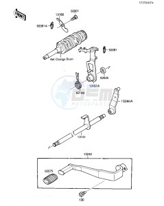 KLF 110 A [MOJAVE 110] (A1-A2) [MOJAVE 110] drawing GEAR CHANGE MECHANISM