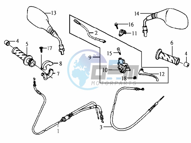 HANDLEBAR / CABLES / BRAKE LEVER