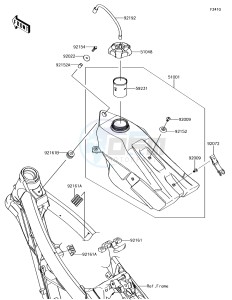 KX450F KX450HHF EU drawing Fuel Tank