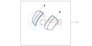 XL1000V drawing PANNIER SCUFF PAD SET A