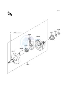 KX250F KX250T7F EU drawing Crankshaft