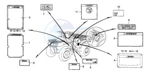 TRX200D FOURTRAX 200 drawing CAUTION LABEL