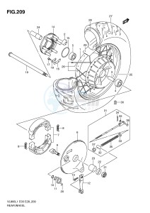 VL800 (E3-E28) VOLUSIA drawing REAR WHEEL (VL800TL1 E33)