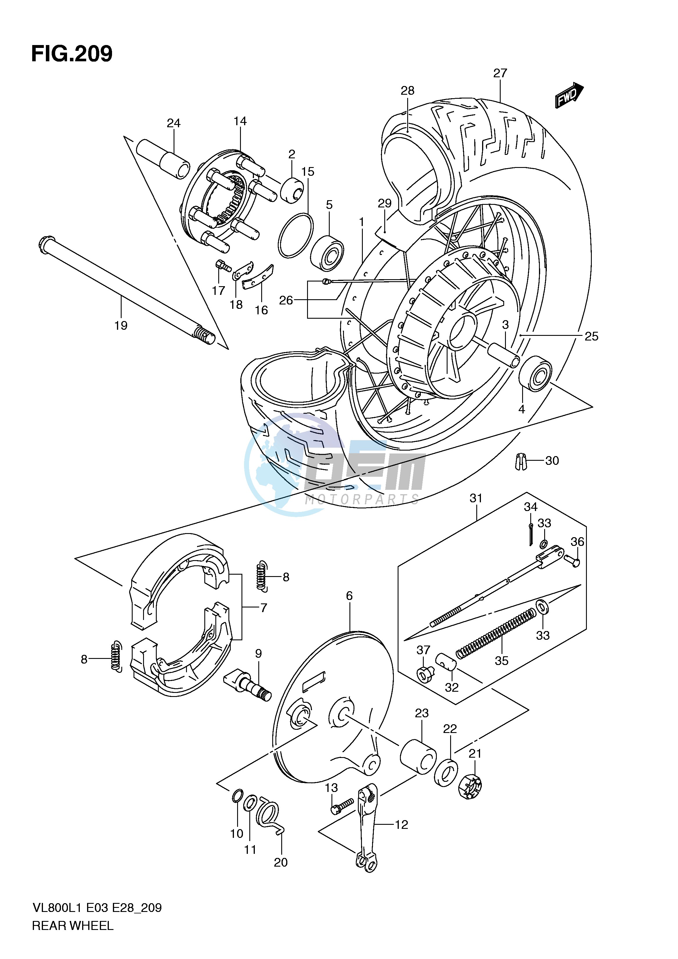 REAR WHEEL (VL800TL1 E33)