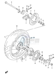 RF600R (E2) drawing REAR WHEEL (MODEL P R)