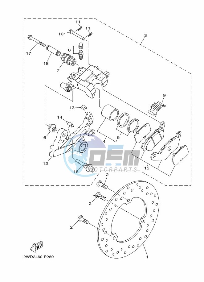 REAR BRAKE CALIPER