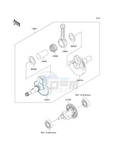 KVF 360 A [PRAIRIE 360 4X4] (A6F-A9F) A8F drawing CRANKSHAFT