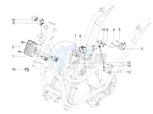 Beverly 350 4t 4v ie e3 ( USA - ca ) USA_CAL drawing Voltage Regulators - Electronic Control Units (ecu) - H.T. Coil