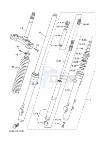 XT250 XT250G (1YBK) drawing FRONT FORK