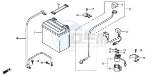 TRX350FM FOURTRAX 350 4X4 drawing BATTERY