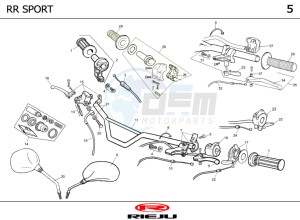 RR-50-SPORT-GREY drawing HANDLEBAR - CONTROLS