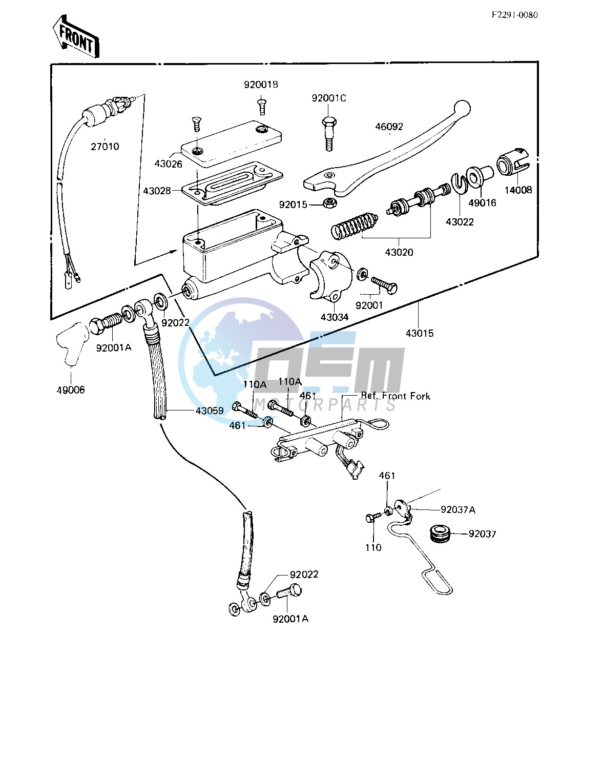 FRONT MASTER CYLINDER -- 83 H3- -