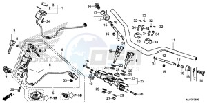 CRF1000G CRF1000 - Africa Twin Europe Direct - (ED) drawing HANDLE PIPE/TOP BRIDGE