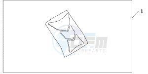 CBF1000FC CBF1000F E drawing TANK PAD HONDA WING LOGO