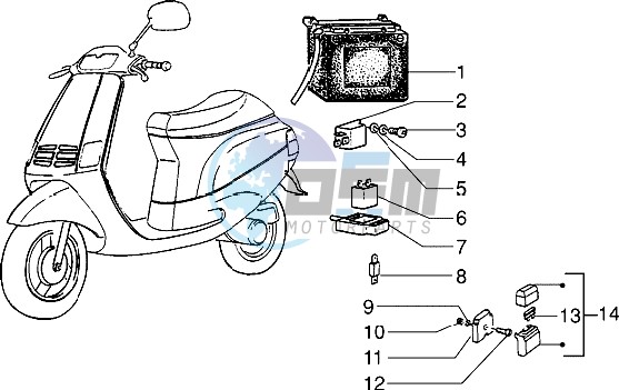 Battery - Relais - Unit turn signal lamps