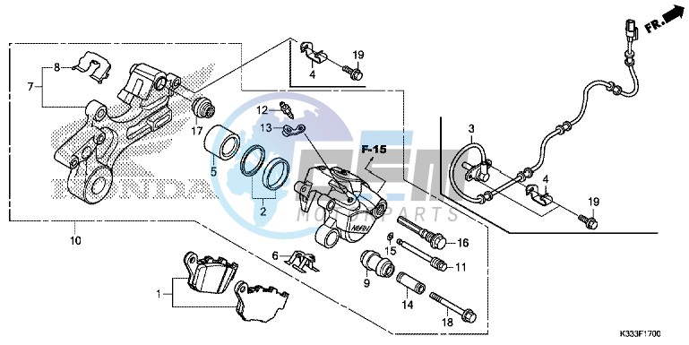 REAR BRAKE CALIPER