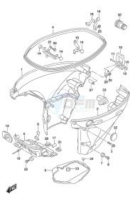 DF 25A drawing Side Cover Tiller Handle w/Power Tilt