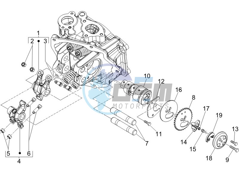 Camshaft - Rocking levers support unit