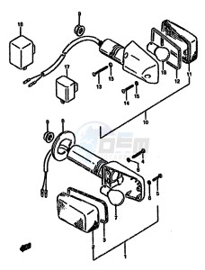 GSX750F (K-T) drawing TURNSIGNAL LAMP (MODEL K L M N P R)