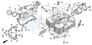 TRX500FE drawing CYLINDER HEAD