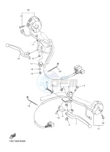 XVS950CU XV950R XV950 R-SPEC (2DX7) drawing HANDLE SWITCH & LEVER