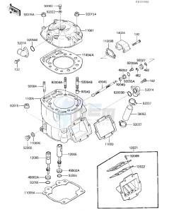 KX 500 D [KX500] (D1) [KX500] drawing CYLINDER HEAD_CYLINDER