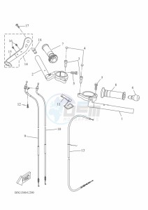 YZF125-A YZF-R125 (BGV3) drawing STEERING HANDLE & CABLE