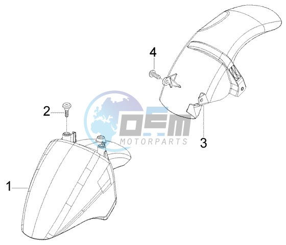 Front and rear mudguard