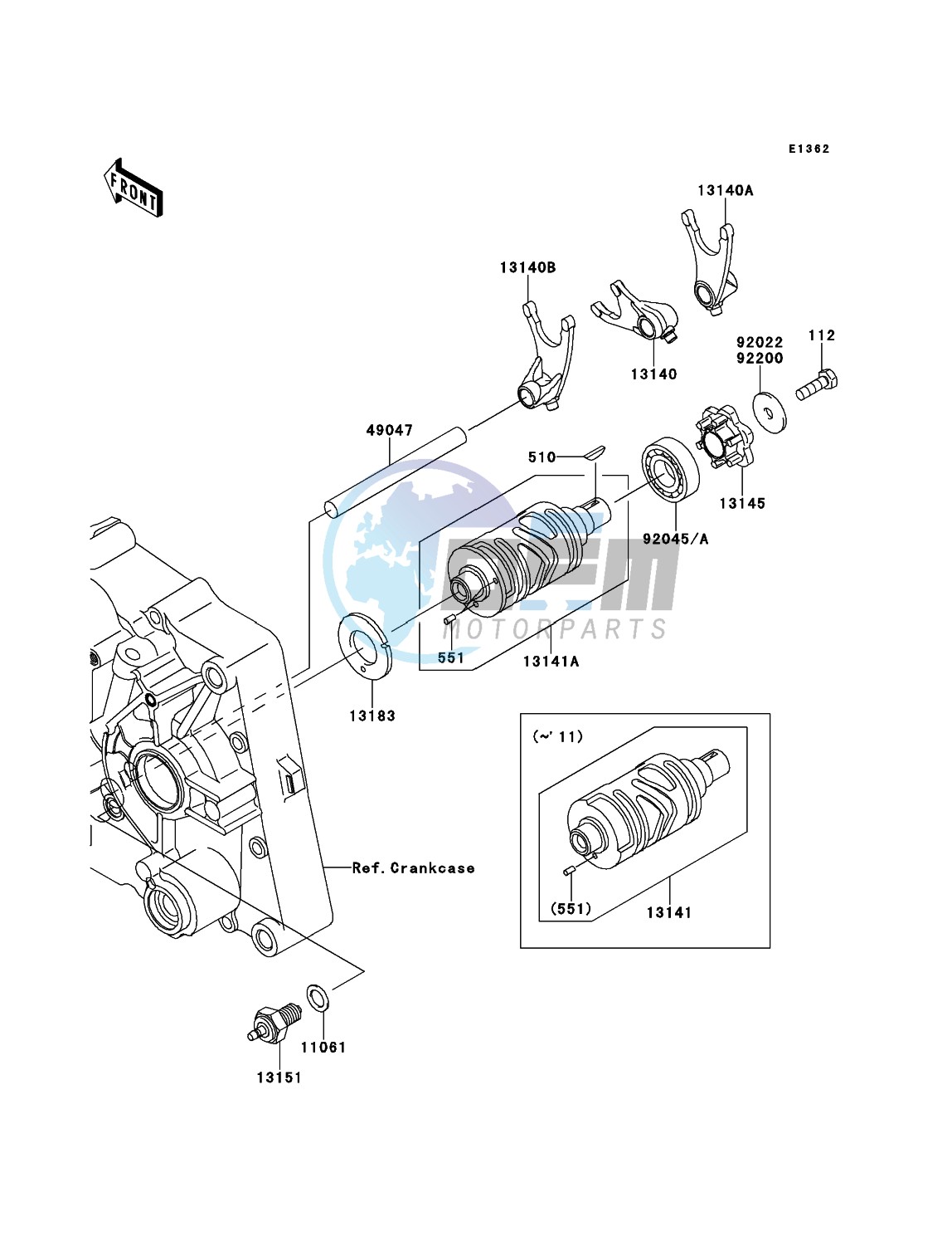 Gear Change Drum/Shift Fork(s)