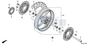 CBR600FAB CBR600F ABS E drawing FRONT WHEEL