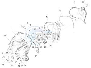 Fly 150 4T 3V ie (APAC) drawing Front glove-box - Knee-guard panel