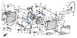 VTR1000SP RC51 drawing RADIATOR (VTR1000SPY/1)