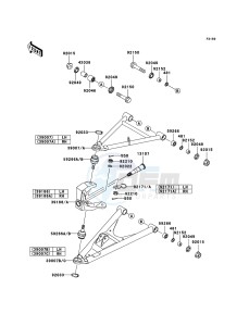 KFX700 KSV700B8F EU drawing Suspension