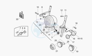 California 1100 Stone - Metal PI EV/EV Touring PI drawing Front lights