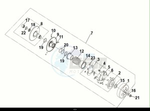 JET 14 125 LC ABS (XC12WX-EU) (E5) (M1) drawing DRIVEN PULLEY ASSY