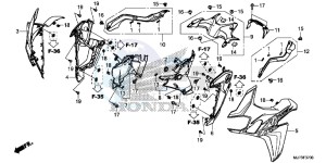 CRF1000DG CRF1000 - Africa Twin - Dual Clutch Europe Direct - (ED) drawing MIDDLE COWL