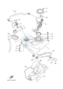 YFM700FWAD YFM700PF GRIZZLY 700 EPS (B383) drawing FUEL TANK