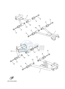 YFM450FWAD YFM450PF GRIZZLY 450 EPS (2LC8) drawing REAR ARM