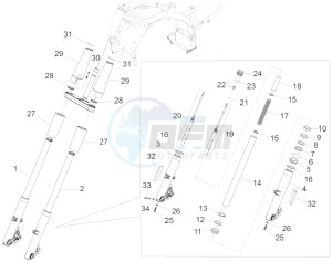 California 1400 Custom ABS 1380 USA-CND drawing Front fork