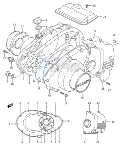 GS500E (E28) drawing CRANKCASE COVER