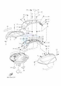 XSR700 MTM690-U (BLH1) drawing FUEL TANK 2