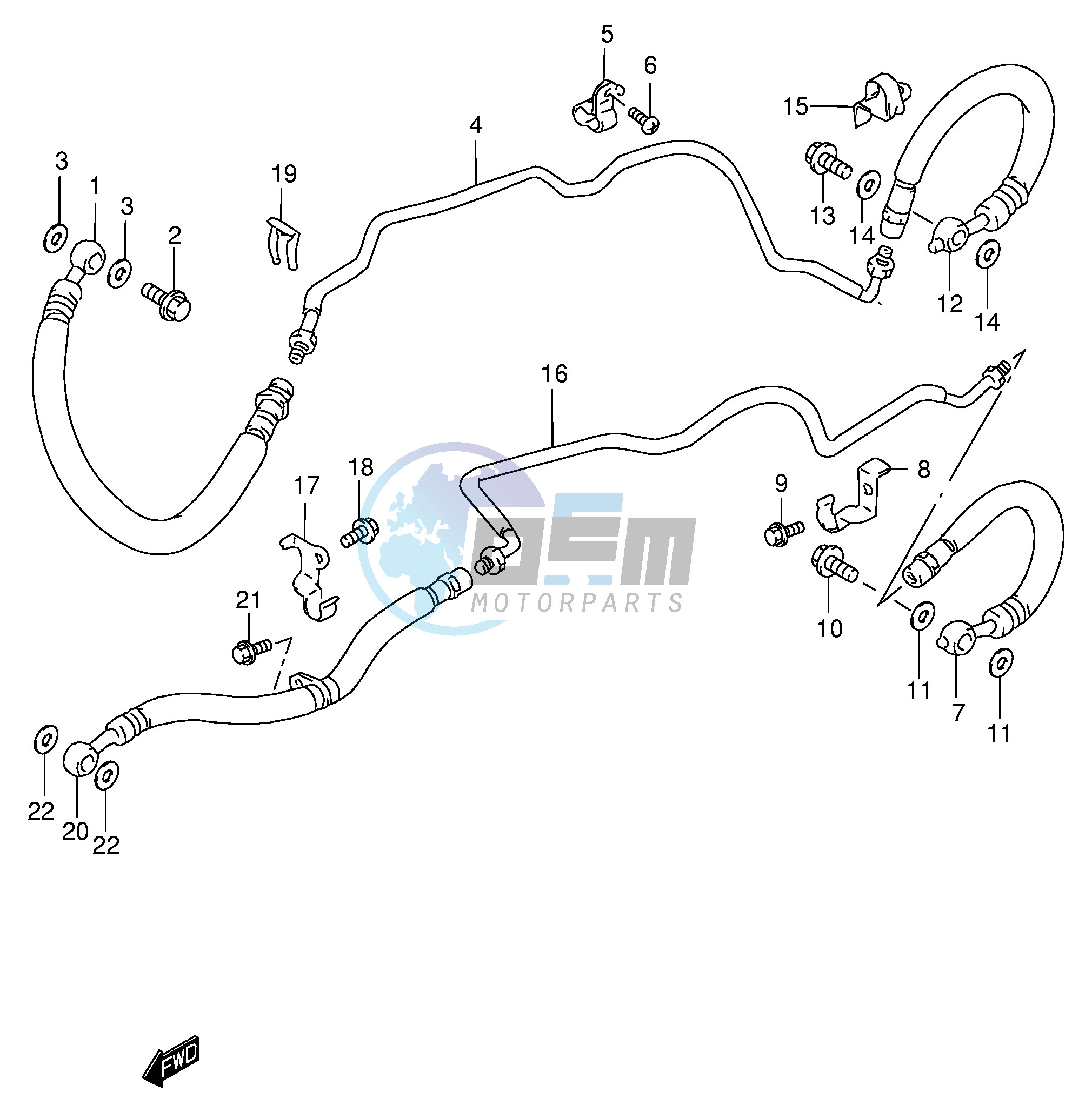 FRONT BRAKE PIPE (GSF1200SAV SAW SAX SAY)