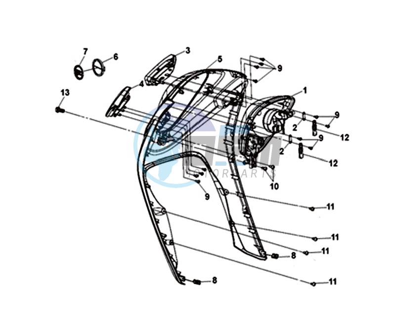 FRONT COWL /  INDICATOR / BINNENB.